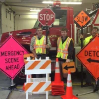 Fire Police with Road Signs